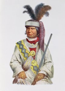 Halpatter-Micco eller Billy Bowlegs, en seminolehövding, omkring 1825, illustration från "The Indian Tribes of North America, Vol.2", av Thomas L. McKenney och James Hall, publicerad av John Grant.